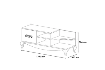 Hovdane TV-Bänk 130 cm - Vit - Products - Möbler - TV- & Mediamöbler - TV bänk & mediabänk