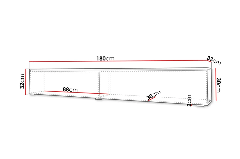 Kanak Tv-bänk 180 cm - Grå - Products - Möbler - TV- & Mediamöbler - TV bänk & mediabänk