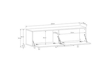 Lowboard Alberto 150x38x50 cm, Vit - 150x38x50 cm, Vit - Products - Möbler - TV- & Mediamöbler - TV bänk & mediabänk