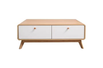 Lowboard Cassie 100x51x40 cm, Ek/Vit - 100x51x40 cm, Ek/Vit - Products - Möbler - TV- & Mediamöbler - TV bänk & mediabänk