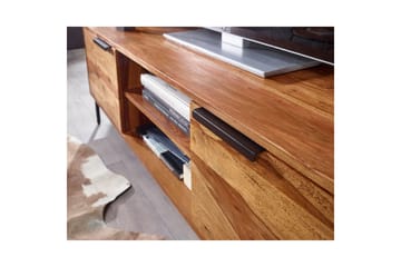 Lowboard Wohnling Massivt trä med förvaring 2 dörrar lantligt - Products - Möbler - TV- & Mediamöbler - TV bänk & mediabänk