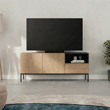 Morlen Tv-Bänk 140 cm - Naturlig ek, Wood Black, svart - Products - Möbler - TV- & Mediamöbler - TV bänk & mediabänk