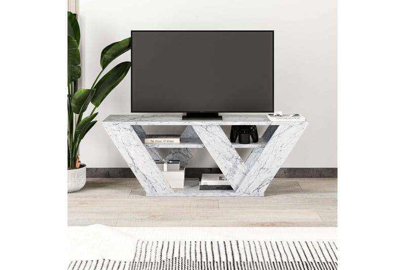 Pipralla Tv-bänk 110 cm - Vit marmor - Products - Möbler - TV- & Mediamöbler - TV bänk & mediabänk