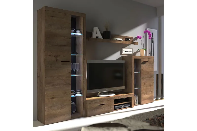 Rumba TV-möbelset, Brun