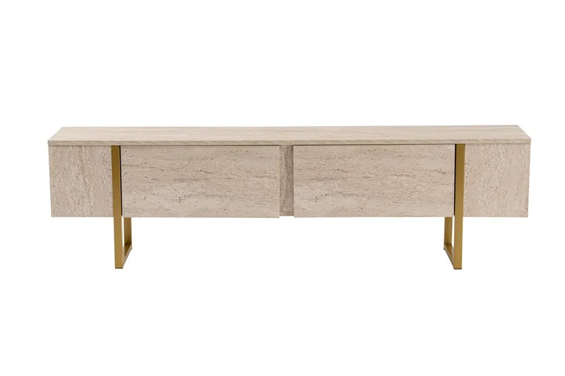 Serenity Tv-bänk 180x30 cm - Travertin/Guld - Products - Möbler - TV- & Mediamöbler - TV bänk & mediabänk