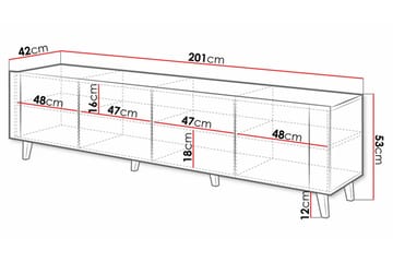 Strontian Tv-skåp 201 cm Scandinavian Choice Black - Products - Möbler - TV- & Mediamöbler - TV-skåp