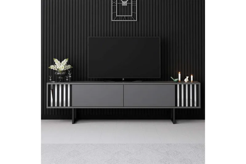 TV-bänk Jeval Antracit / Svart - Antracit / Svart - Products - Möbler - TV- & Mediamöbler - TV bänk & mediabänk