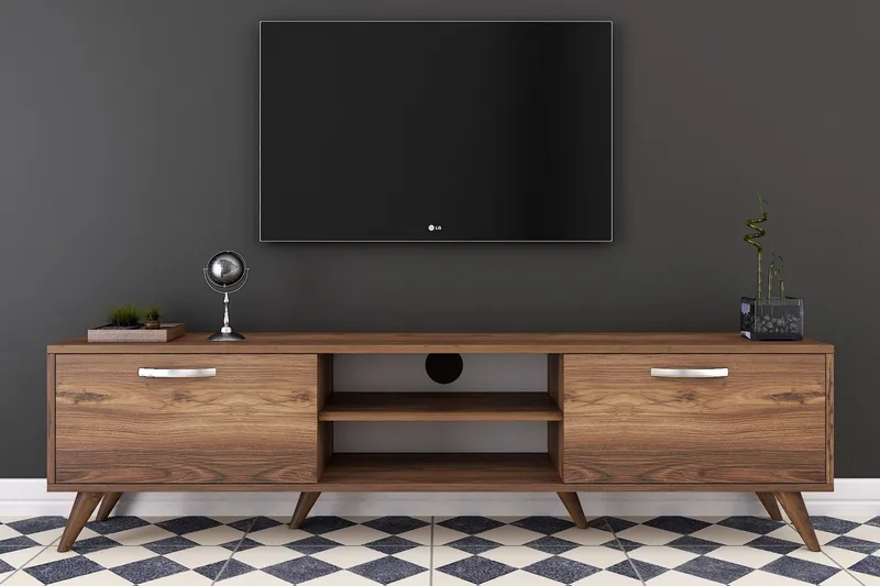 Virkesbo Tv bänk med Förvaring 180 cm - Valnöt / Brun / Rustik - Products - Möbler - TV- & Mediamöbler - TV bänk & mediabänk