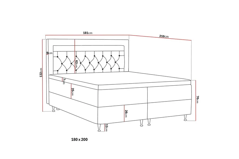 Alessia Komplett Sängpaket med Förvaring LED-belysning 180x200 cm - Beige - Products - Möbler - Säng - Säng med förvaring