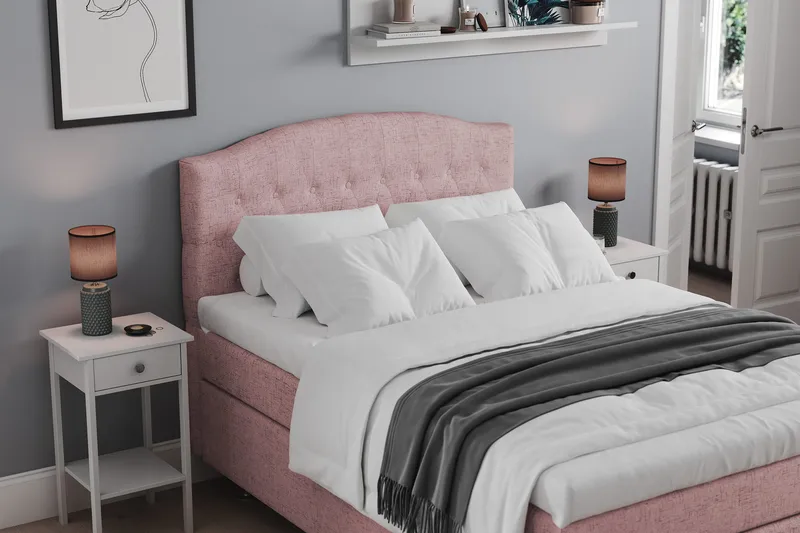 Belda Kontinentalsäng 120x200Fast - Rosa - Products - Möbler - Säng - Enkelsäng