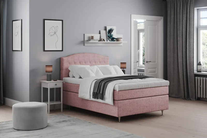 Belda Kontinentalsäng 120x200Fast - Rosa - Products - Möbler - Säng - Enkelsäng