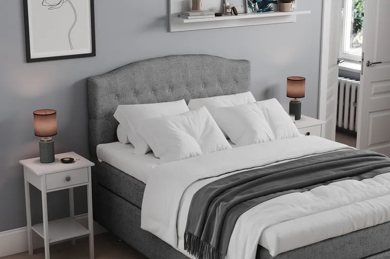 Belda Kontinentalsäng 120x200Medium - Grå - Products - Möbler - Säng - Enkelsäng