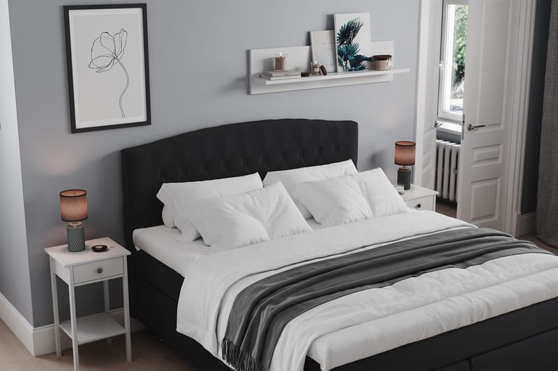 Belda Kontinentalsäng 160x200Fast - Svart - Products - Möbler - Säng - Kontinentalsäng