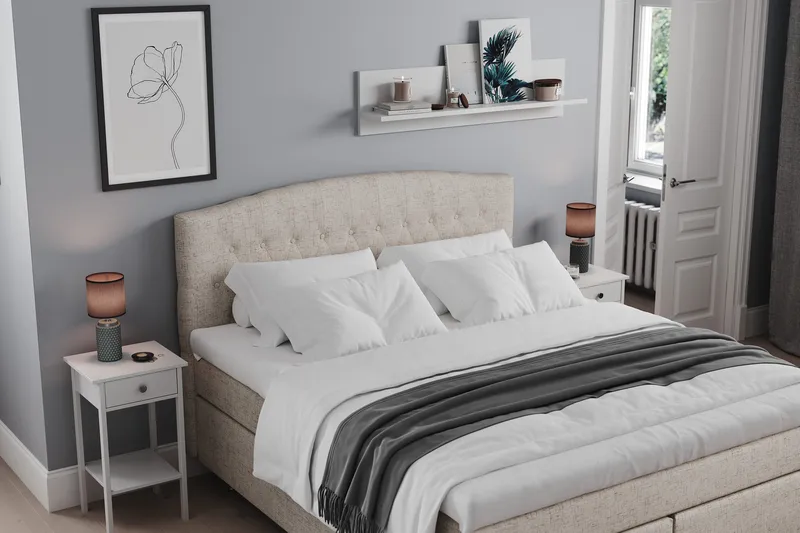 Belda Kontinentalsäng 160x200Medium - Beige - Products - Möbler - Säng - Kontinentalsäng