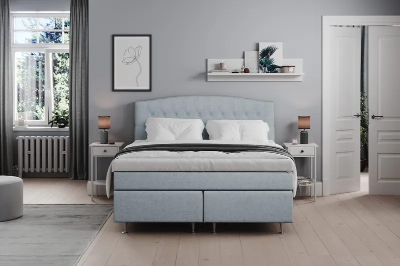 Belda Kontinentalsäng 160x200Medium - Ljusblå - Products - Möbler - Säng - Kontinentalsäng