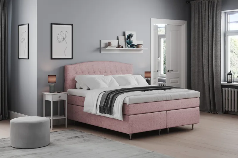 Belda Kontinentalsäng 160x200Medium - Rosa - Products - Möbler - Säng - Kontinentalsäng