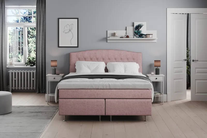 Belda Kontinentalsäng 160x200Medium - Rosa - Products - Möbler - Säng - Kontinentalsäng