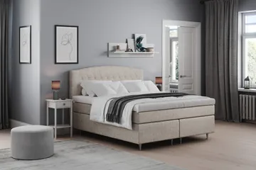 Belda Sängpaket 160x200 Fast - Beige - Products - Möbler - Säng - Kontinentalsäng