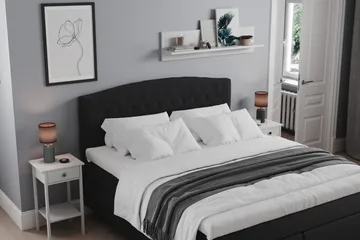 Belda Sängpaket 160x200 Fast/Medium - Svart - Products - Möbler - Säng - Kontinentalsäng