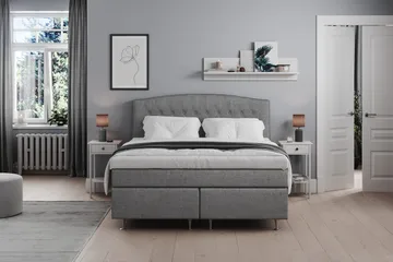 Belda Sängpaket 180x200 Fast/Medium - Grå - Products - Möbler - Säng - Kontinentalsäng