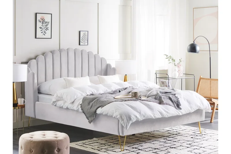 Benicio Sängram 160x200 cm - Grå/Guld - Products - Möbler - Säng - Sängram & sängstomme