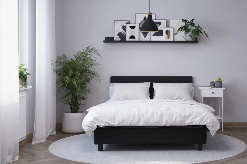 Billingen Komplett Sängpaket 140x200 cm - Svart - Products - Möbler - Säng - Kontinentalsäng