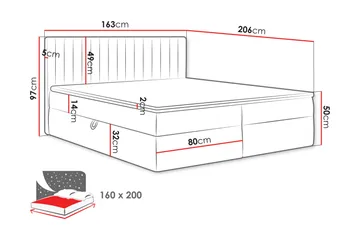 Calrosor Sängpaket Kontinentalsäng med Förvaring 160x200 cm - Beige - Products - Möbler - Säng - Komplett sängpaket