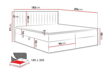 Calrosor Sängpaket Kontinentalsäng med Förvaring 180x200 cm - Blå - Products - Möbler - Säng - Komplett sängpaket
