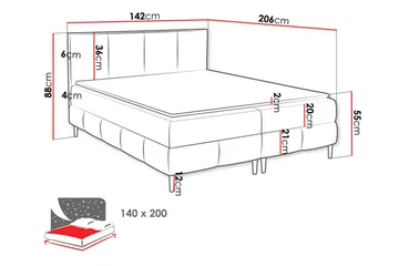 Celestine Förvaringssäng 140x200 cm - Blå - Products - Möbler - Säng - Komplett sängpaket