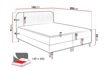 Celestine Förvaringssäng 140x200 cm - Vit - Products - Möbler - Säng - Komplett sängpaket