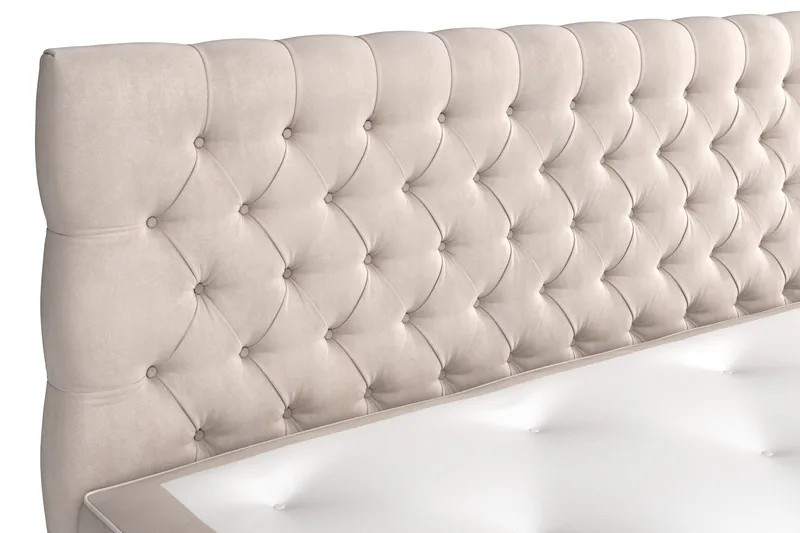 Celine Kontinentalsäng 160x200cm - Beige/Sammet - Products - Möbler - Säng - Kontinentalsäng