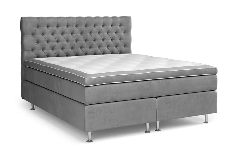 Celine Kontinentalsäng 180x200cm - Grå/Sammet - Products - Möbler - Säng - Kontinentalsäng