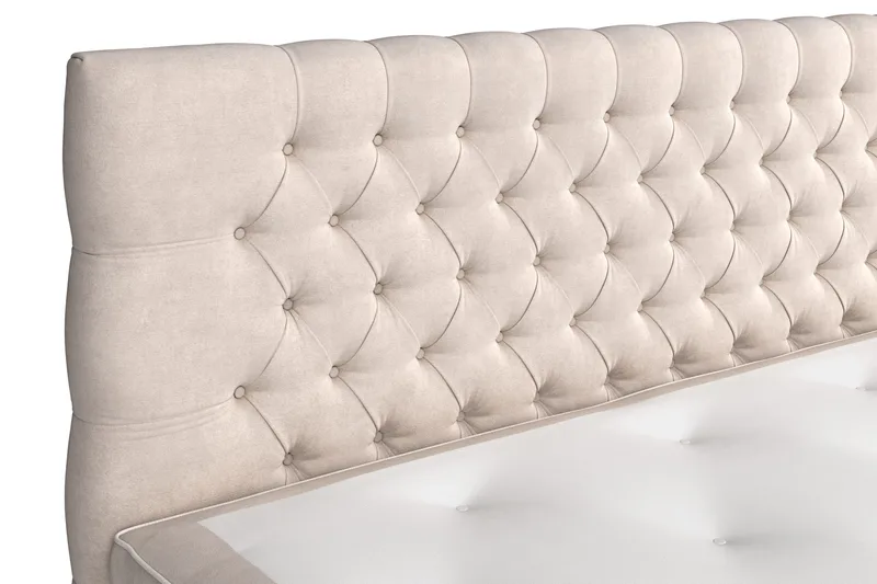Celine Kontinentalsäng 210x210cm - Beige/Sammet - Products - Möbler - Säng - Kontinentalsäng