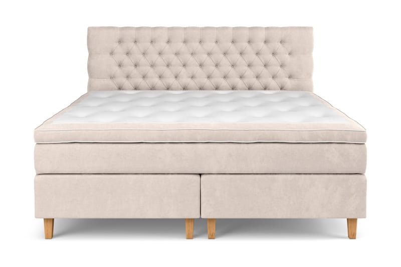 Celine Kontinentalsäng 210x210cm - Beige/Sammet - Products - Möbler - Säng - Kontinentalsäng