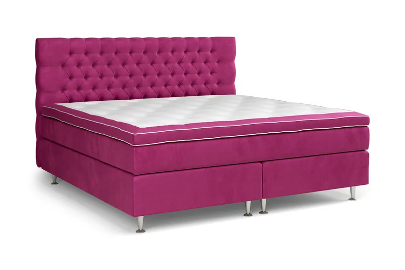 Celine Kontinentalsäng 210x210cm - Rosa/Sammet - Products - Möbler - Säng - Kontinentalsäng