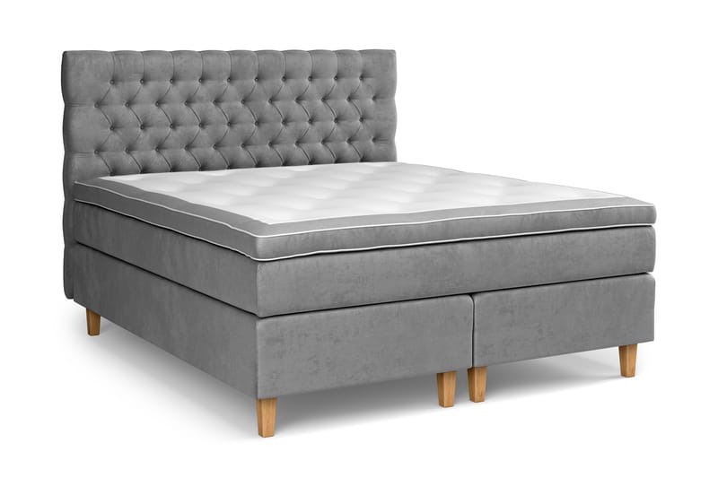 Celine Sängpaket 160x200cm - Grå/Sammet - Products - Möbler - Säng - Kontinentalsäng