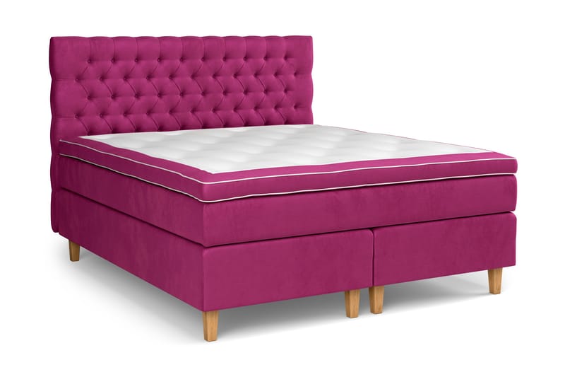 Celine Sängpaket 160x200cm - Rosa/Sammet - Products - Möbler - Säng - Kontinentalsäng