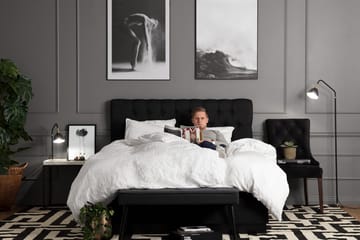 Charleston Kontinentalsäng 160x200 Fast Polyeterskum - Svart - Products - Möbler - Säng - Kontinentalsäng