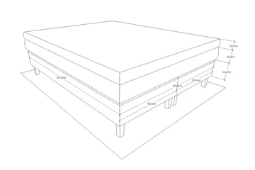 Charleston Kontinentalsäng 180x200 cm - Ljusgrå - Products - Möbler - Säng - Kontinentalsäng