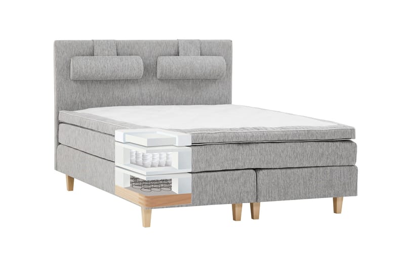 Charleston Kontinentalsäng 180x200 cm - Ljusgrå - Products - Möbler - Säng - Kontinentalsäng