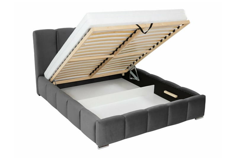 Cleaton Bubblig Sängram 140x200 cm - Grå / Ljus - Products - Möbler - Säng - Säng med förvaring