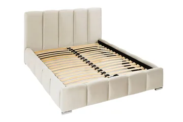 Cleaton Bubblig Sängram 180x200 cm med Förvaring HVILA Skummadrass och Bäddmadrass i Memoryskum med Tvättbar klädsel - Beige/Vit - Products - Möbler - Säng - Komplett sängpaket