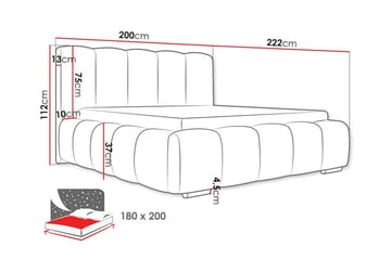 Cleaton Bubblig Sängram 180x200 cm med Förvaring HVILA Pocketresårmadrass och Bäddmadrass i Polysterskum Vändbar Sommar & Vintersida och Tvättbar klädsel - Beige/Vit - Products - Möbler - Säng - Komplett sängpaket