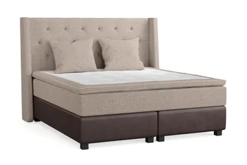 Cuba Sängpaket 160x200 med Två Beiga Kuddar - (+Fler val) Beige/Brun - Products - Möbler - Säng - Kontinentalsäng