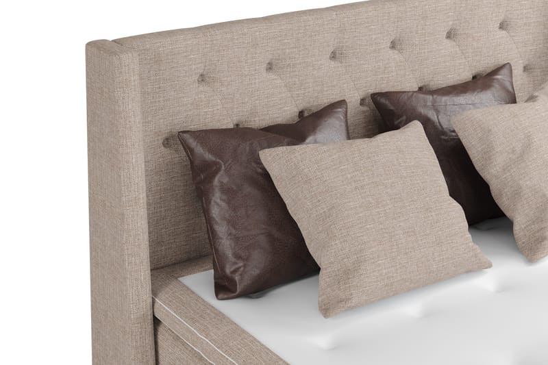 Cuba Sängpaket 160x200 med Två Bruna Två Beiga Kuddar - (+Fler val) Beige/Brun - Products - Möbler - Säng - Kontinentalsäng