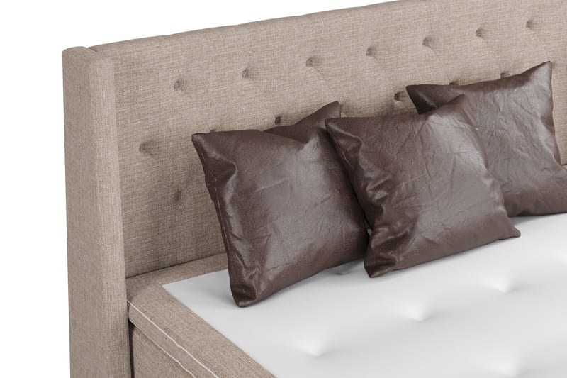 Cuba Sängpaket 210x210 med Tre Bruna Kuddar - (+Fler val) Beige/Brun - Products - Möbler - Säng - Kontinentalsäng