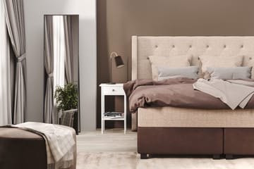 Cuba Sängpaket 210x210 med Två Beiga Kuddar - (+Fler val) Beige/Brun - Products - Möbler - Säng - Kontinentalsäng