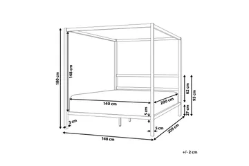 Denaya Himmelsäng 140x200 cm - Vit - Products - Möbler - Säng - Himmelsäng