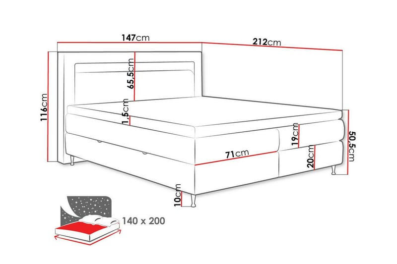 Derry Sängram 140x200 cm - Products - Möbler - Säng - Sängram & sängstomme