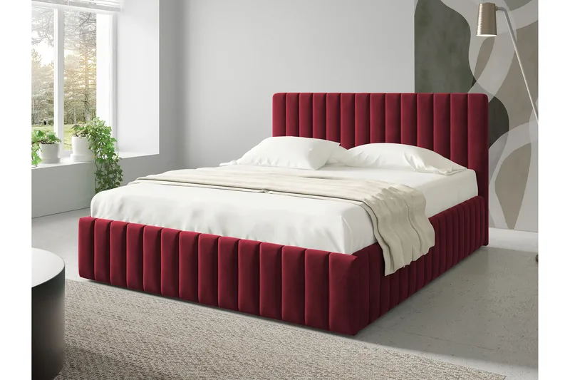 Desio Förvaringssäng 140x200 cm - Röd - Products - Möbler - Säng - Säng med förvaring